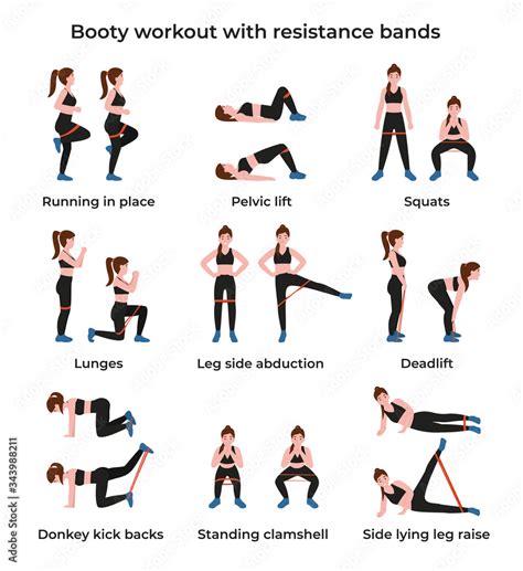 Booty Or Glutes Workout With Resistance Bands Leg Side Abduction