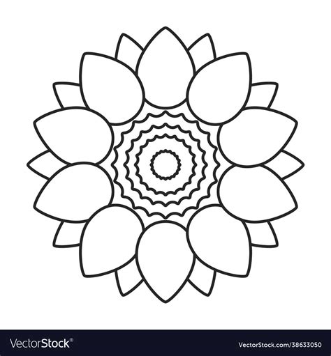 Sunflower outline icon Royalty Free Vector Image