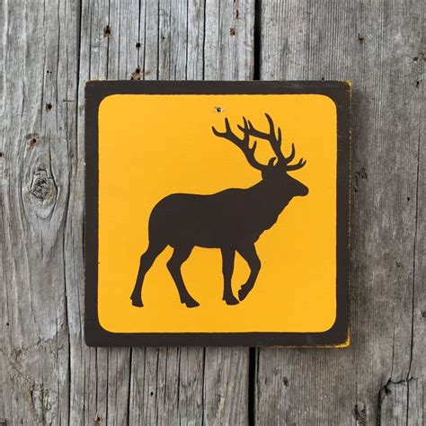 Elk Icon Sign Handmade Screen Printed Sign National Park Etsy Canada