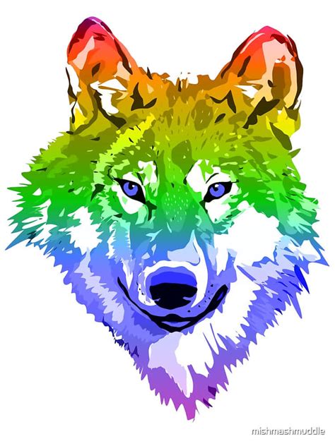 Download The Majestic Rainbow Wolf Wallpaper