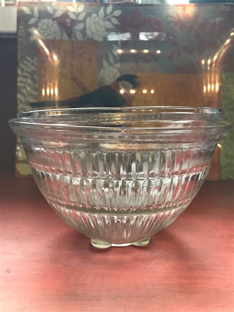 Hazel Atlas Aurora Clear Ribbed Depression Glass Mixing Bowls Etsy