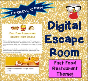 Digital Escape Room Escape The Fast Food Restaurant By OHMI In The Middle