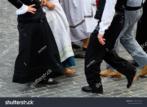 People Weared Traditional Portuguese Costumes Romeria Stock Photo