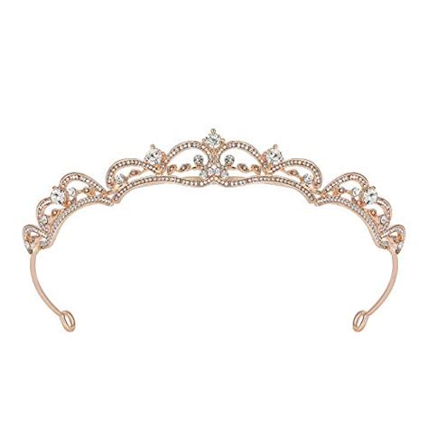 Sweetv Rose Gold Wedding Tiara For Bride Tiaras And Crowns For Women