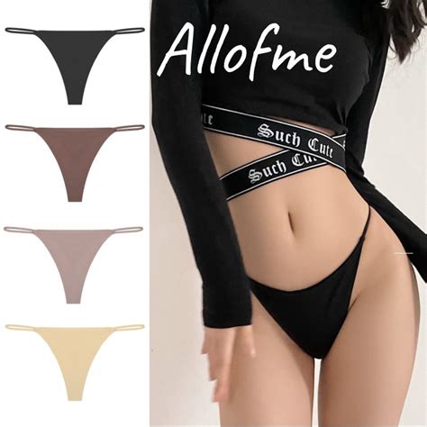 Allofme Nữ Liền Mạch Chữ G String Gợi Cảm Thấp Eo Quần Lót Bikini Mềm Mại Và Thoải Mái Shopee