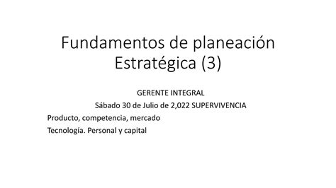 Fundamentos De Planeaci N Pptx