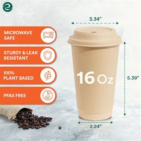 Snapklik ECO SOUL Compostable Plant Based PFAS Free Oz Hot Cups