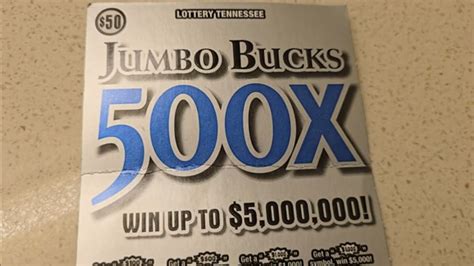 TN Lottery Jumbo Bucks 500X Beautiful Ticket Massive Winner