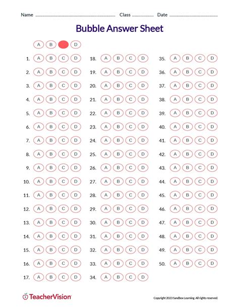 Free Printable Bubble Answer Sheets Free Printable Hub