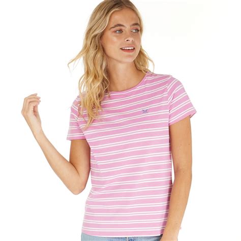 Buy Crew Clothing Womens Stripe T Shirt Mauve