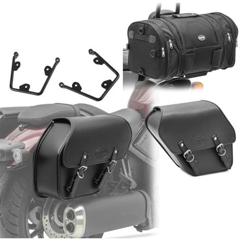 Set Saddlebags With Supports Tail Bag Roll Bag For Honda Rebel