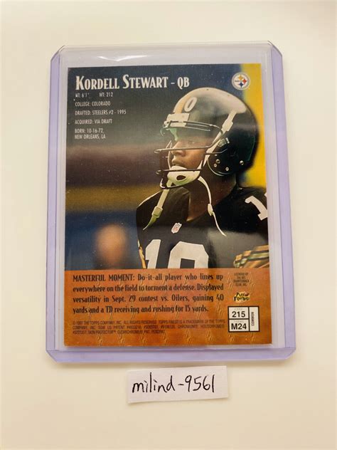 1997 Topps Finest KORDELL STEWART Bronze Refractor 215 Protective