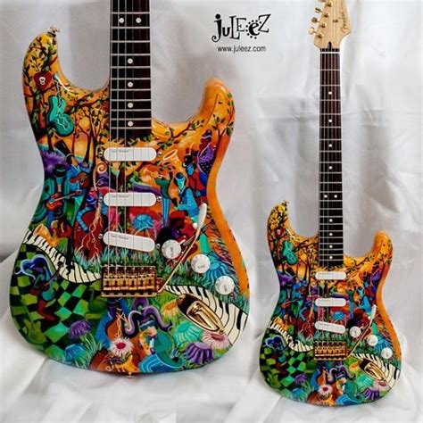 Hand Painted Fender Strat Body With Custom Painted Pickguard By Juleez