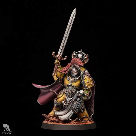 Praetor With Power Sword Imperial Fists Painted Wargaming Figure Art