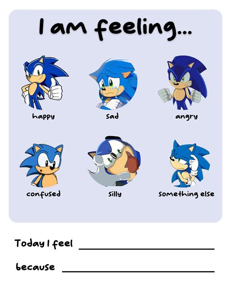 Sonic Feelings Chart Etsy