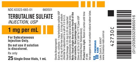 Terbutaline Sulfate Fresenius Kabi USA LLC FDA Package Insert Page 3