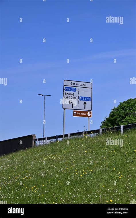 A Road Sign At The Mall Shopping Centre Cribbs Causeway Bristol Stock