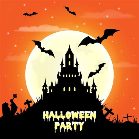 Fondo De Halloween Con Castillo Ilustraci N Vectorial Vector Premium