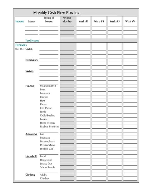 10 Best Free Printable Blank Budget Spreadsheet - printablee.com