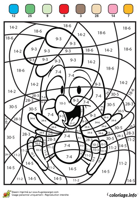 Coloriage Magique Soustraction Jecolorie