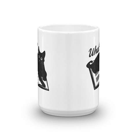 Black Cat Mug For Book Lovers Funny Cat Lover Mug Cute Cat Etsy