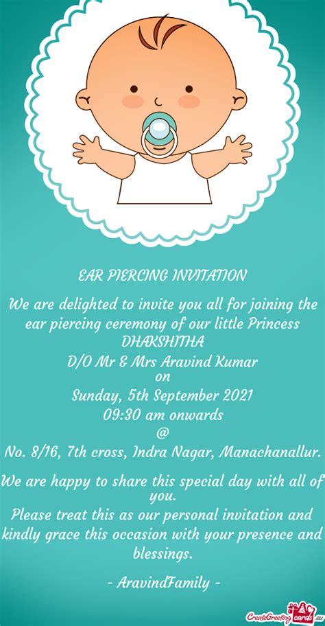 We Are Delighted To Invite You All For Joining The Ear Piercing