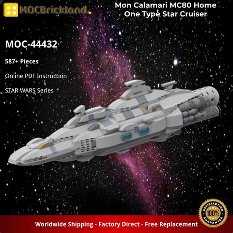 Mon Calamari Mc80 Home One Type Star Cruiser Star Wars Moc 44432 With