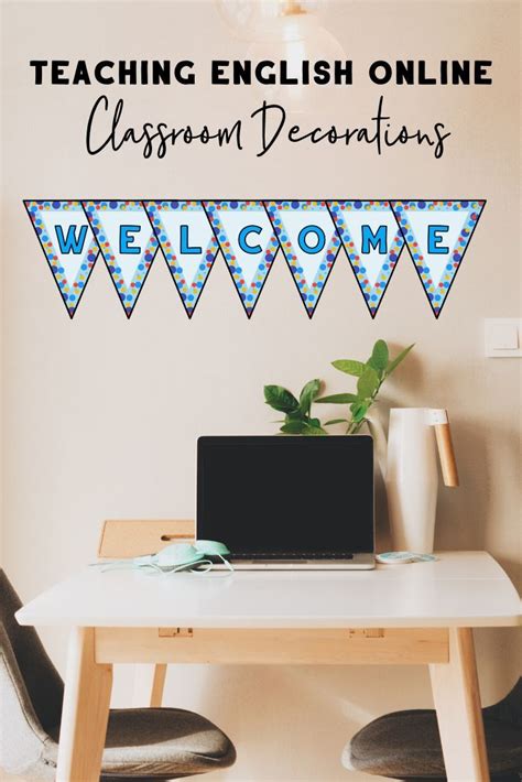 BLUE Classroom Welcome Banner | Online ESL Classroom Background ...