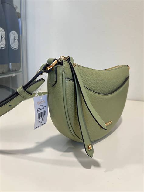 Michael Kors Dover Small Half Moon Crossbody In Light Sage