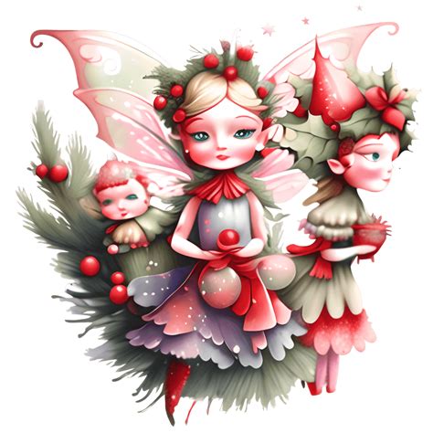 Watercolor Christmas Fairies Graphic Creative Fabrica