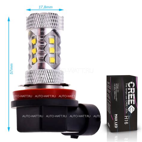 Светодиодные лампы головного света h11 16 CREE 80Вт, их особенности