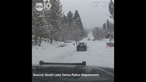 South Lake Tahoe police ambulance caught on video sliding, no injuries ...