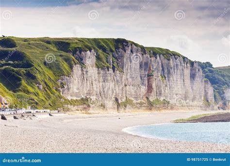 Cliffs in Fecamp stock image. Image of normandy, landscape - 98751725