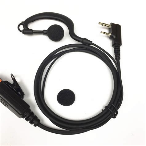 2 Pin Earpiece Headset Ptt With Microphone Walkie Talkie Ear Hook Two Way Radio Earphone For