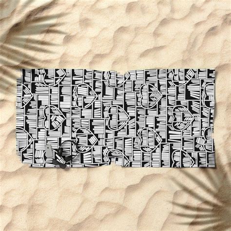 Book Lover Heart Library Pattern Beach Towel By Grandeduc Society6 Book Books Reading Love