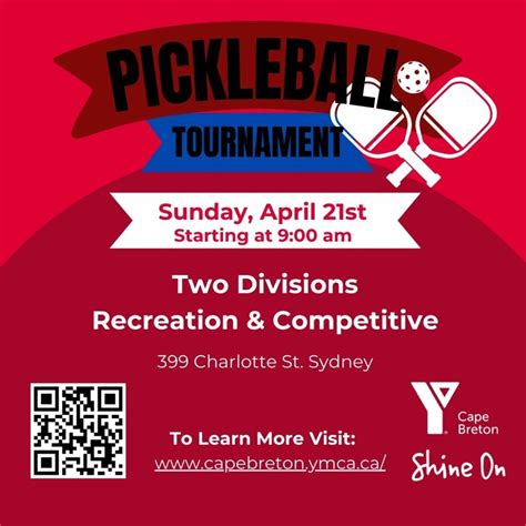 Pickleball Tournament – April 21, 2024 – YMCA Cape Breton