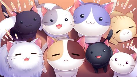 Cute Animated Cats Wallpaper