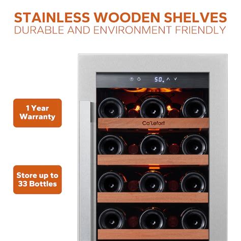 Calefort 30 In W 61 Bottles Stainless Steel Dual Zone Cooling Built In Freestanding Indoor