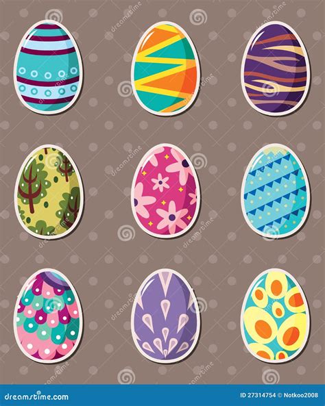 Cartoon Easter Egg Stickers Stock Images - Image: 27314754