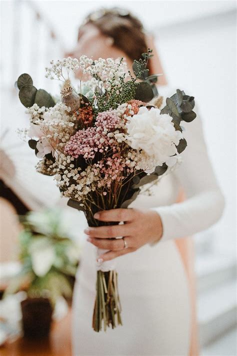 Ramo De Novia Preservado Con Eucalipto Y Paniculata Ramos De Novia