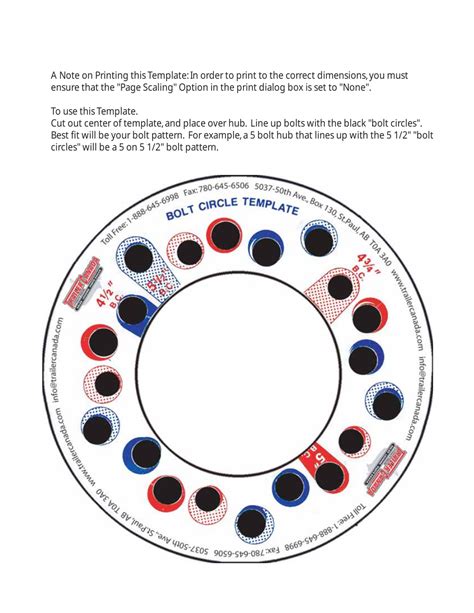 Bolt Circle Template Trailer Canada Download Printable Pdf Templateroller