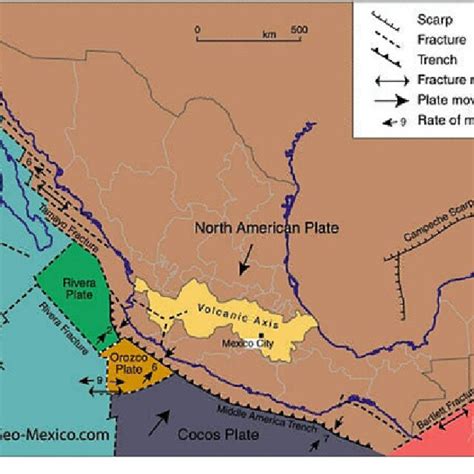 1 Illustration of the Mexico's Cocos Plate position in relation to ...