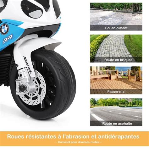 COSTWAY BMW Moto Electrique Pour Enfants 6V 4Ah 3 Km H Avec Phare