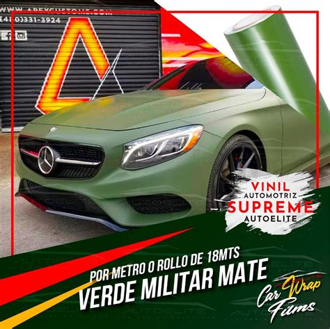 Vinil Verde Militar Mate Supreme Autoelite Cwf X M Mercado Libre