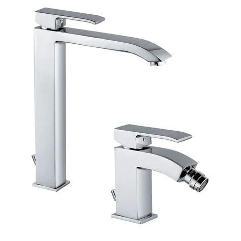 Paffoni Level Cromo Miscelatore Lavabo Alto Bidet Scarico Automatico