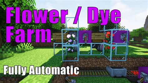 Minecraft Flower Farm Tutorial Fully Automatic 2 High Flower Dye