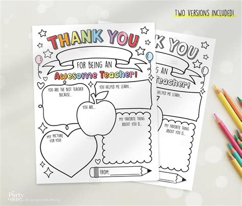 Teacher Appreciation Week Printable Teacher Appreciation Gift Thank You ...