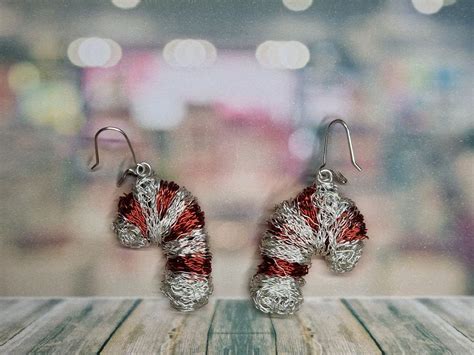 Zuckerstange Ohrhänger mit 925 Sterling Silber Ohrhaken gewickelt aus