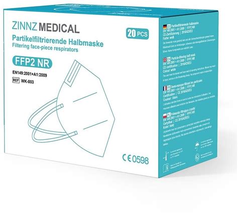 ZINNZMEDICAL WK 003 FFP2 NR CE0598 weiß 20 stk ab 5 03