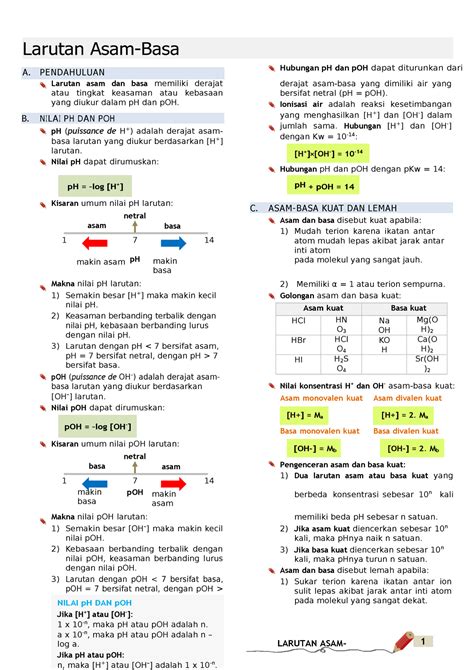 Larutan Asam Basa Kimia Larutan Asam 1 Larutan Asam Basa Hubungan Ph